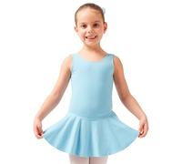 tanzmuster Body da Danza Classica 'Nora' con gonnelino per Bambini in Celeste, 128/134 (9-10 Anni)