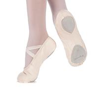 tanzmuster Charlie, Mezze Punte Danza Classica in Lino, Suola a Goccia in Cuoio Bambini e Adulti - Sabbia, 29