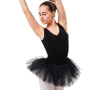 tanzmuster Gonna tutù da Danza Classica 'Pia' per Bambini in Nero, 140/146 (11-12 Anni)