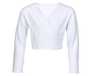 tanzmuster Maglia a Incrocio da Danza Classica 'Mandy' per Bambini in Bianco, 140/146 (11-12 Anni)