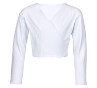 tanzmuster Maglia a Incrocio da Danza Classica 'Mandy' per Bambini in Bianco, 92/98 (3-4 Anni)
