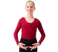 tanzmuster Maglia a Incrocio da Danza Classica 'Mandy' per Bambini in Borgogna, 140/146 (11-12 Anni)