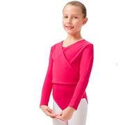 tanzmuster Maglia a Incrocio da Danza Classica 'Mandy' per Bambini in Fucsia, 104/110 (5-6 Anni)
