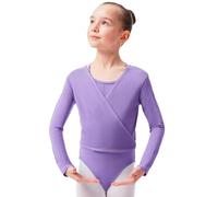 tanzmuster Maglia a Incrocio da Danza Classica 'Mandy' per Bambini in Lavanda, 116/122 (7-8 Anni)