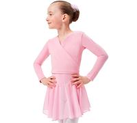 tanzmuster Maglia a Incrocio da Danza Classica 'Mandy' per Bambini in Rosa, 140/146 (11-12 Anni)
