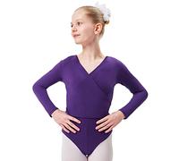 tanzmuster Maglia a Incrocio da Danza Classica 'Mandy' per Bambini in Viola, 164/170 (15-16 Anni)