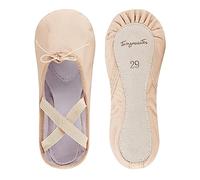 tanzmuster Sasha, Mezze Punte Danza Classica in Pelle, Suola Unica in Cuoio, Bambini e Adulti - Color Sabbia, 42