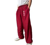 TAO MARTIAL Pantaloni Kung Fu Stile Tai Chi e Wing Chun Pantaloni con Tasche Larghe in Viscosa, V3, M