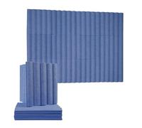 Tao.space Pannelli acustici quadrati laminati a forma di onda, confezione da 12, 30,5 x 30,5 x 0,5 cm, pannelli da parete insonorizzanti, con cancellazione del rumore, per casa, ufficio, cinema (blu)