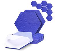 TaoAcc Pannelli acustici in schiuma acustica, 16 pezzi, 30 x 26 x 0,9 cm, piastre ad assorbimento acustico esagonali ad alta densità e bordi smussati per studio di registrazione, studio di casa, blu