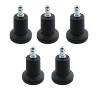 TAODAN 5PCS Nero Antiscivolo Campana Slider Sedia Girevole Ruote Fisse Inserto Pad Accessori Mobili per Ufficio 11x22mm Occhiello Asta di Montaggio