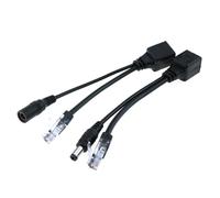 TAODAN Kit iniettore splitter POE da 12 V con connettore CC da 5,5 x 2,1 mm, adatto per router wireless, sistemi di controllo accessi di sorveglianza di rete, 2 pezzi