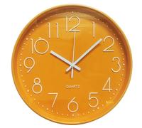 Taodyans Orologio da parete silenzioso 30,5 cm, al quarzo, funzionamento a batteria, rotondo, moderno, per ufficio, classe, soggiorno, camera da letto (arancione)