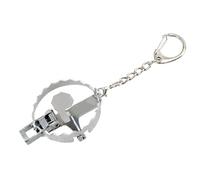 TAOHUAJIANG Portachiavi divertente con trappola a forma di orso, portachiavi a forma di trappola per topi, portachiavi, gadget, argento, 10,9 x 4,1 cm