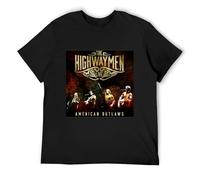 TAOKEBEAR American Outlaws The Highwaymen Man Unisex 100% Cotton Short-Sleeve T-Shirts Black L