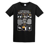 TAOKEBEAR Christmas Home Security Unisex 100% Cotton Short-Sleeve T-Shirts Black XXL