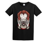 TAOKEBEAR Clown Unisex 100% Cotton Short-Sleeve T-Shirts Black XXXL