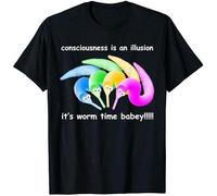 TAOKEBEAR Death Is Inevitable Shirt Magic Worm On A String Meme Unisex 100% Cotton Short-Sleeve T-Shirts Black XXXL