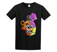 TAOKEBEAR Five Nights At Freddys Split Face Boys Youth Unisex O-Neck 100% Cotton Short-Sleeve T-Shirts Black XL