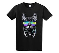TAOKEBEAR Music Lover Cat V.II Unisex 100% Cotton Short-Sleeve T-Shirts Black XXL