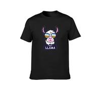 TAOKEBEAR No Probllama No Problem Llama 9088 Unisex 100% Cotton Short-Sleeve T-Shirts Black XL