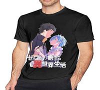 TAOKEBEAR Rezero Starting Life in Another World Unisex O-Neck 100% Cotton Short-Sleeve T-Shirts Black XXL