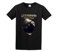 TAOKEBEAR Whitesnake Made in Britain The World Record Tracks DIY Unisex 100% Cotton Short-Sleeve T-Shirts Black XXXL