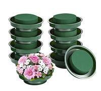 TAOLE Oasis - Set di 10 blocchi di schiuma per fiori artificiali, con ciotola, per composizioni di fiori artificiali, kit di spugna bagnata per decorazioni floreali per matrimoni e feste