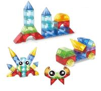 TaoLeLe 32 pcs 3D Geometrico Costruzioni Giochi, Magnetic Building Blocks Tiles Creativo Set, Mattoncini Facile da usare per i principianti, Educativo Regali per 3-8 anni Bambini