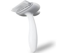 Taomypets Spazzola autopulente per cani a pelo lungo, con pettine rotante a 360°, manico ergonomico e largo (bianco)