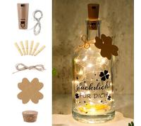 taonganui Luce per bottiglia a LED con scritta, luce della felicità illuminata personalizzata, con tappo in sughero e etichetta regalo, bottiglia decorativa per cresima, regalo di compleanno, nascita
