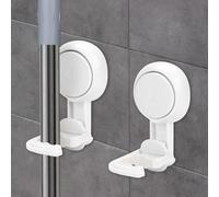 Taope Portascopa da Parete, Porta Scope Parete a Ventosa Riutilizzabile, Bianco Portascope da Muro Appendibile, Portascope e Portaspazzole Muro Autoadesivo per Bagno Cucina Giardino Balcone Garage