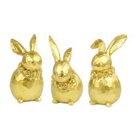 TaoQ C 3 Pezzo Oro Decorazioni di coniglio di Pasqua Figurine di coniglio in resina di Pasqua statua del coniglio di Pasqua per Decorazione della festa domestica di primavera di Pasqua
