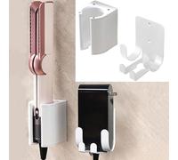Taoricen Staffa di stoccaggio + Supporto del cavo di alimentazione per Dyson Airstrait HT01 / Airwrap, Alluminio Staffetta da parete, senza fori Multifunzione Staffa Base