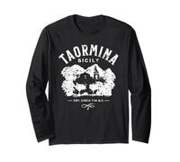 Taormina Sicilia Italia Souvenir Distressed Design Maglia a Manica