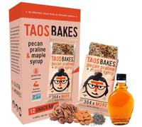 Taos Bakes - Barrette per snack, praline di pecan e sciroppo d'acero, senza glutine, senza OGM, barrette di cereali vegetali, sane e deliziose, confezione da 12 barrette da 56,7 g