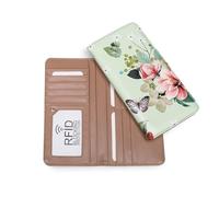 TAOSITUE RFID Portafoglio Sottile per le Donne Sottile Carta Titolare Viaggio Portafoglio Bifold Frizione Lungo Delle Signore Portafoglio, Peony Pavilion, s, Casual