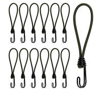 TaoTazon Ganci Elastici 12 pezzi, Elastici Cinghie di Fissaggio per Telone 20 cm, Tenditori per Teloni con Doppio Ganci, Corde Elastiche con Gancio