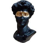Taotenish Statua greca a forma di testa di David - busto in resina nera per decorazione domestica