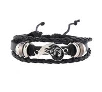 Taoxekoro Braccialetti intrecciati fatti a mano, stile retrò, 2 pezzi, colore bianco e nero, stile Tai Chi Bagua, unisex