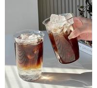 Taoyanmo 2 bicchieri da acqua da 480 ml, in vetro per frullati, bicchieri da caffè freddo, bicchieri da tè, bicchieri da cocktail, bicchieri da birra, ideali per caffè, frappè, succhi di frutta