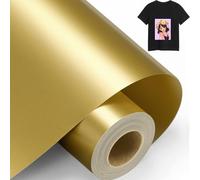 TAOYIO Vinile Termoadesivo per Tessuti Oro, 14 x 600 cm Vinile Termoadesivo per Cricut Joy, Termovinile per Tessuti Corallo HTV Vinile Termico per T-shirt, Altri Tessuti