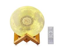 TAOZHUGONG Quran - Lampada da luna Bluetooth Quran Smart Touch, luce notturna LED 3D, 16 colori, lettore altoparlante corano, telecomando, piccola lampada luna (A)