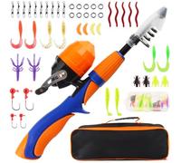 Taozoey Canna da Pesca Retrattile per Bambini - Set Spinning Con Mulinello, Esche e Accessori - Borsa per Attrezzi Inclusa