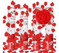 Taozoey Cannone Coriandoli Petalo Rosso*4, Spara Coriandoli Matrimonio, Laurea, Compleanno, Petali Rossi, Carta, Feste, Carnevale
