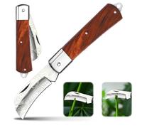Taozoey Coltello da Innesto, Coltello da Innesto Pieghevole da Giardino, Coltello da Innesto in Acciaio Inossidabile, Coltello da Giardino, Coltello Funghi, Coltello da Potatura (B)