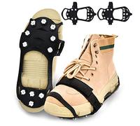 Taozoey Ramponi Ghiaccio, 11 Denti Ice Grips, Ramponi Antiscivolo, Ramponi da Neve Antiscivolo, Ramponcini per Scarpe, Ice Tacchetti per Camminare su Neve e Ghiaccio, Escursionismo