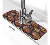 Tap Farfalla Volpe Tribale Lavello Della Cucina Lavello Della Cucina Assorbente Spruzzi Ad Asciugatura Rapida Tappetino di Scarico Intorno Rubinetto Per Lavello Della Cucina Tappetino