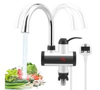 Tap Instantanea Caldaia Acqua Eletrica di Acciaio Inossidabile con Maniglia 360° e Visualizzatore LED della Temperatura per Camping, Giardino, Cucina, Bagno