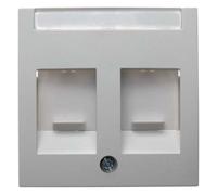 Tapa central con protección de suciedad y portaetiquetas doble, series berker S.1/ B.3/ B.7 de hager, blanco polar, brillo
